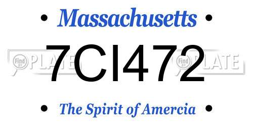 7CI472 Massachusetts License Plate