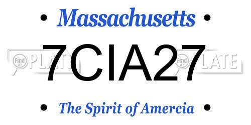 7CIA27 Massachusetts License Plate