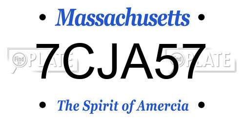 7CJA57 Massachusetts License Plate