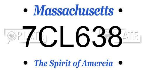 7CL638 Massachusetts License Plate