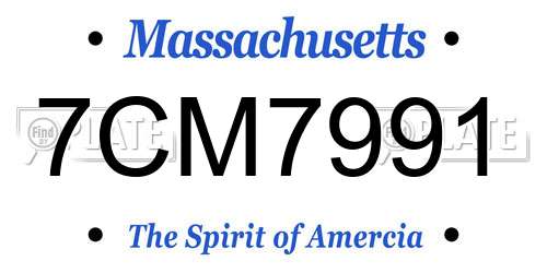 7CM7991 Massachusetts License Plate
