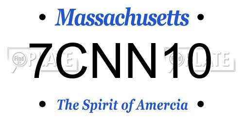 7CNN10 Massachusetts License Plate