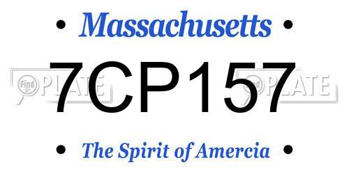 7CP157 Massachusetts License Plate
