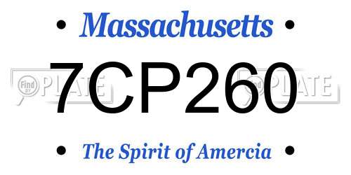 7CP260 Massachusetts License Plate