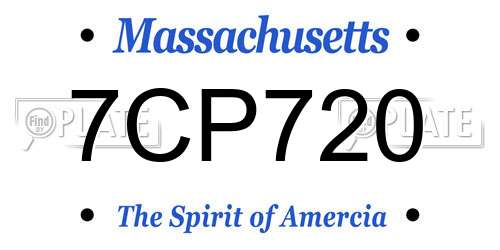 7CP720 Massachusetts License Plate