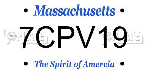 7CPV19 Massachusetts License Plate