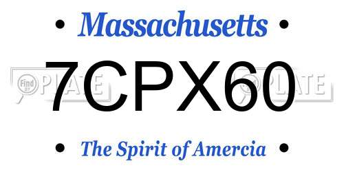 7CPX60 Massachusetts License Plate
