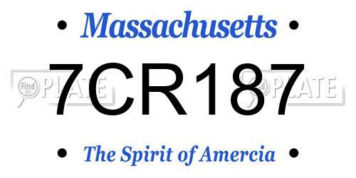 7CR187 Massachusetts License Plate