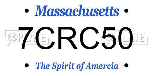 7CRC50 Massachusetts License Plate