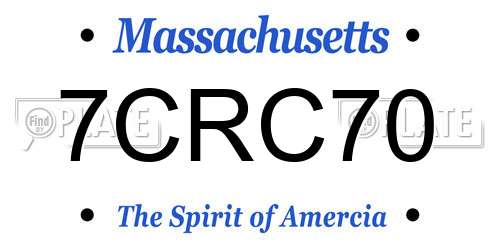 7CRC70 Massachusetts License Plate
