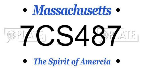 7CS487 Massachusetts License Plate