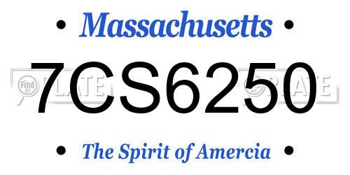 7CS6250 Massachusetts License Plate