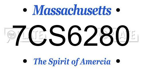 7CS6280 Massachusetts License Plate