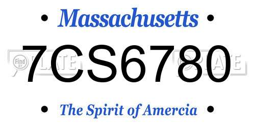 7CS6780 Massachusetts License Plate
