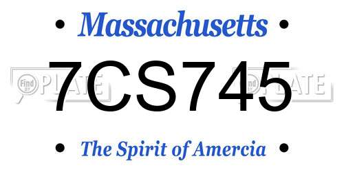 7CS745 Massachusetts License Plate