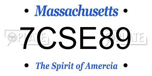 7CSE89 Massachusetts License Plate