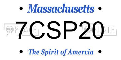 7CSP20 Massachusetts License Plate