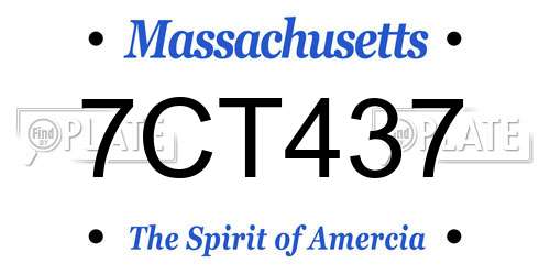 7CT437 Massachusetts License Plate