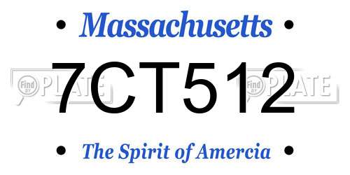 7CT512 Massachusetts License Plate