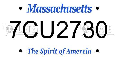 7CU2730 Massachusetts License Plate