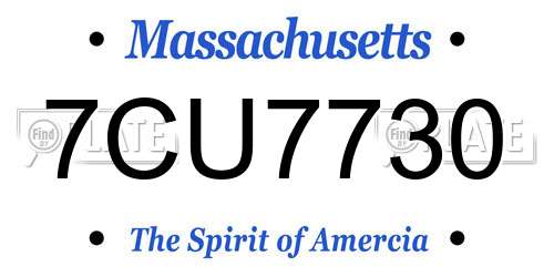 7CU7730 Massachusetts License Plate