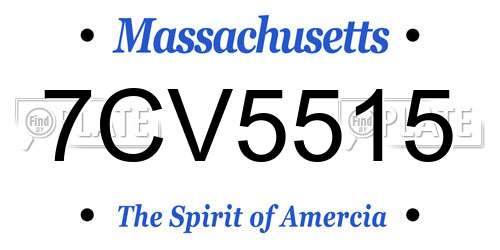 7CV5515 Massachusetts License Plate