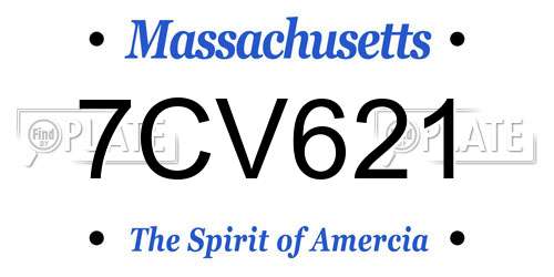 7CV621 Massachusetts License Plate