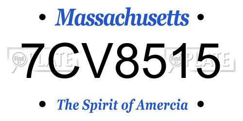 7CV8515 Massachusetts License Plate