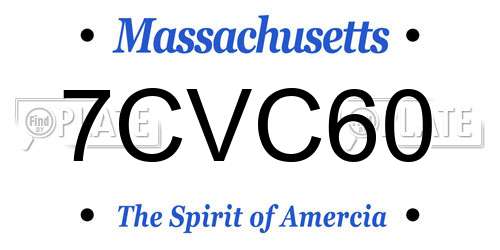 7CVC60 Massachusetts License Plate