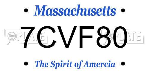 7CVF80 Massachusetts License Plate
