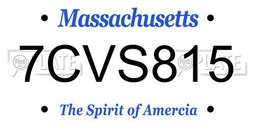 7CVS815 Massachusetts License Plate
