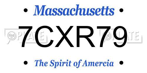 7CXR79 Massachusetts License Plate