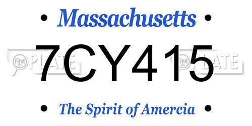 7CY415 Massachusetts License Plate