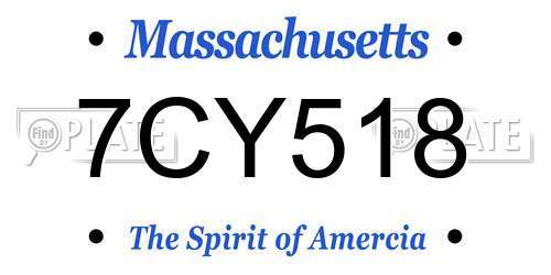 7CY518 Massachusetts License Plate