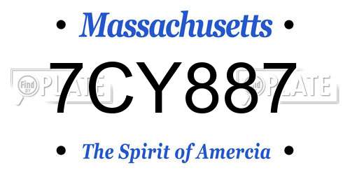7CY887 Massachusetts License Plate