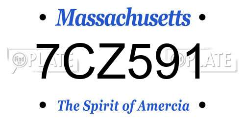 7CZ591 Massachusetts License Plate