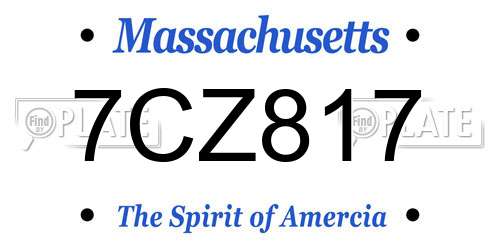 7CZ817 Massachusetts License Plate