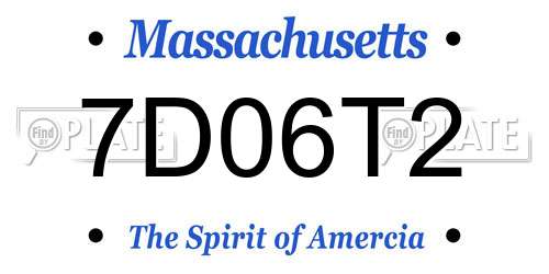 7D06T2 Massachusetts License Plate