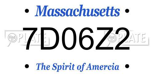 7D06Z2 Massachusetts License Plate