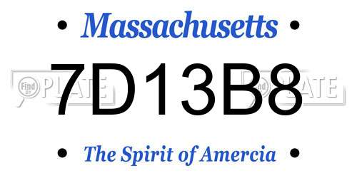 7D13B8 Massachusetts License Plate