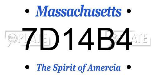 7D14B4 Massachusetts License Plate