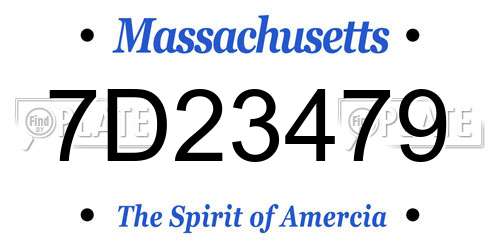 7D23479 Massachusetts License Plate