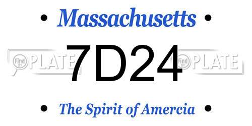 7D24 Massachusetts License Plate