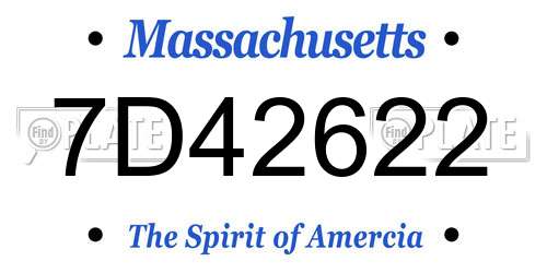 7D42622 Massachusetts License Plate