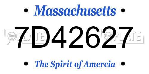 7D42627 Massachusetts License Plate