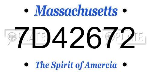 7D42672 Massachusetts License Plate