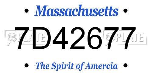 7D42677 Massachusetts License Plate