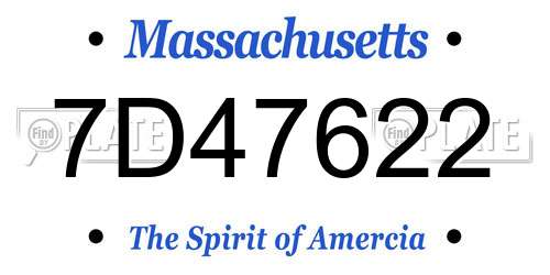 7D47622 Massachusetts License Plate