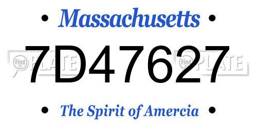 7D47627 Massachusetts License Plate