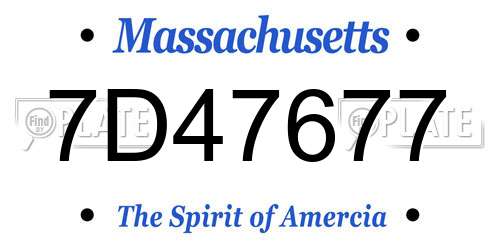 7D47677 Massachusetts License Plate